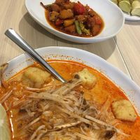 Sweet and sour stir fry and singapore laksa (delivered at home) at Banana Tree in Oxford
