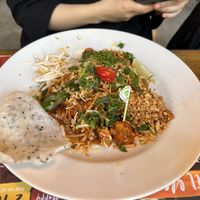 Phad Thai with vegan bites  at Banana Tree in Oxford