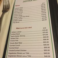 Menu at The Fig Tree in Port Elizabeth