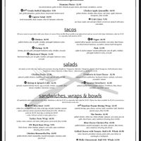 Menu at Pure Eatery in Indianapolis