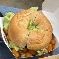 Bagel with pumpkin and avocado  at Sanseveria Bagelsalon in Bruges