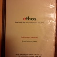 menu at Ethos in Bangkok