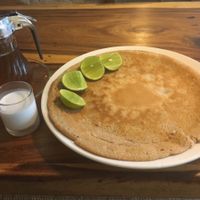 Honey, Lime, coconut whole grain vegan/beegan pancake  at Ethos in Bangkok