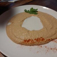 Hummus with pita at Ethos in Bangkok
