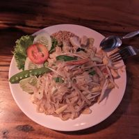 Pad Thai. Sprinkle the peanuts, squeeze the lime, enjoy at Ethos in Bangkok