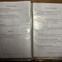 Some of the menu  at Ethos in Bangkok