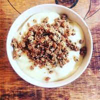 apple crumble with coconut cream custard at Ethos in Bangkok