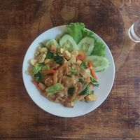 fried noodle with tofu at Ethos in Bangkok