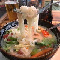 Delicious Vegan Coconut Noodle Soup at Ethos in Bangkok