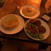 Falafel and hummus pita at Ethos in Bangkok