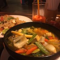 vegan tom yum soup at Ethos in Bangkok