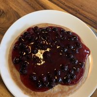 Blueberry pancakes with coconut cream  at Ethos in Bangkok