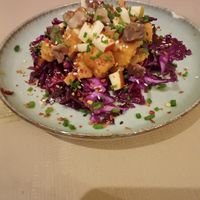 Apple, cabbage sweet potato salad at La Clairiere in Lille