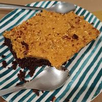 Peanut brownie to die for! at La Clairiere in Lille