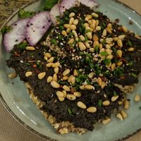 Olives tapenade on "toast" at La Clairiere in Lille
