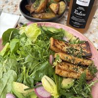 Green goddess salad with tofu  at Parakeet Cafe in La Jolla