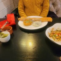 Masala Doso and chick pea salad GF at Chai Station - Vegetarian Indian in Chester