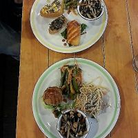 Vegan choices from the buffet at Delica Mitsu Campanero  in Guanajuato