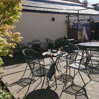 Lovely peaceful courtyard at Joro Vegan Eatery in Birkenhead
