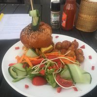 Vegan Cheeseburger  at Boss Burger in Luang Prabang