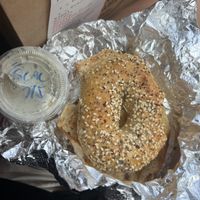 Sourdough bagel with cream cheese   at Batter & Crumbs in Philadelphia