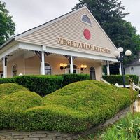 Nice to see big letters spelling out vegetarian in a tiny town at The Red Dot Kitchen in Wurtsboro