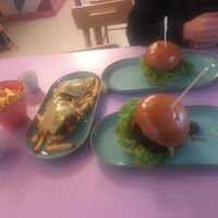 Dopple burgers with loaded fries   at DoppleGanger in Cambridge