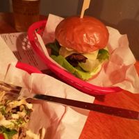 Burger at DoppleGanger in Cambridge