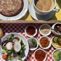 Quinoa and chickpea flour omelette and all the trimmings for the plant-based breakfast   at  Cafe Landwer in Vaughan