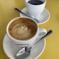 Cappuccino with oat milk and brewed coffee   at  Cafe Landwer in Vaughan
