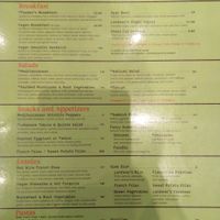 Plant based menu (side 1) at  Cafe Landwer in Vaughan
