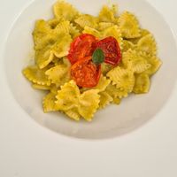 Fusilli with courgette cream at Zenit Spa Hotel in Giulianova