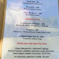 Pizza Menu at Cotton House Beach Cafe in Mustique