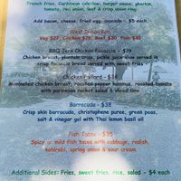 Main menu  at Cotton House Beach Cafe in Mustique
