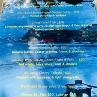 Starters menu  at Cotton House Beach Cafe in Mustique
