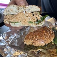 Salmon bagel (all vegan)  at Old Abe & Co. in Rochester