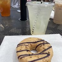 Basil lemonade and vegan doughnut   at Old Abe & Co. in Rochester