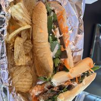 Bahn Mi the bread was excellent I got it with vegan bacon-was perfect.   at Old Abe & Co. in Rochester