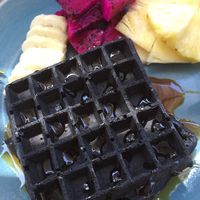 Vegan black waffles  at Vegan Bali in Kuta