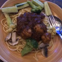 mushroom balls spaghetti  at Vegan Bali in Kuta