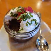 Avocado chocolate pudding with coconut whipped cream 😋 at Hearth Artisan Pizza in Anchorage