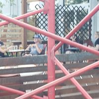 Outdoor seating at Hearth Artisan Pizza in Anchorage