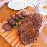 Falafel and corn fritters at Two Buoys Bistro in St Julians