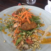 Couscous/cauliflower dish with falafels at Bukit Cafe in Pecatu