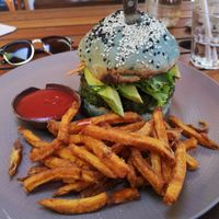 Vegan Green Burger. Wow, amazing for plant lovers at Bukit Cafe in Pecatu