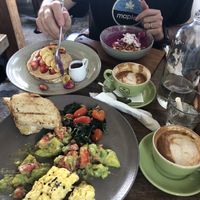 All vegan minus the egg and honey for pancakes. (We flexed a little!) at Bukit Cafe in Pecatu