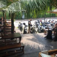 Outside seating at Bukit Cafe in Pecatu
