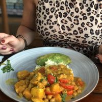 Chickpea vegan curry at Bukit Cafe in Pecatu