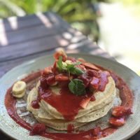 Vegan pancakes at Bukit Cafe in Pecatu