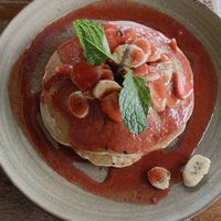 Vegan pancakes at Bukit Cafe in Pecatu